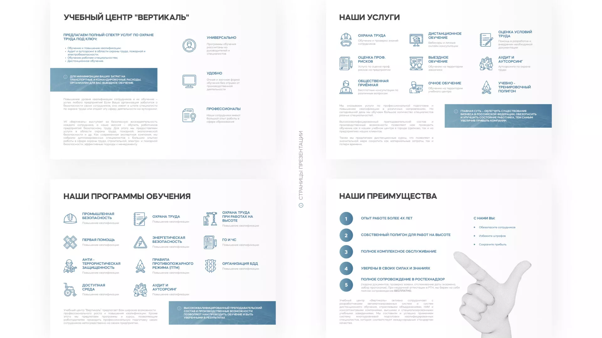 Разработка презентации для учебного центра «Вертикаль» в Ликино-Дулево