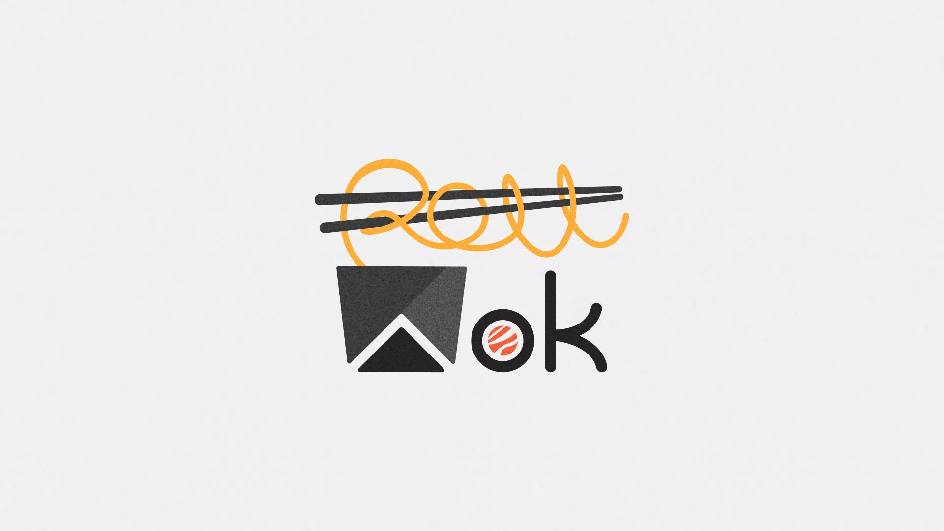 Разработка логотипа суши-бара «Roll Wok Club» в Ликино-Дулево